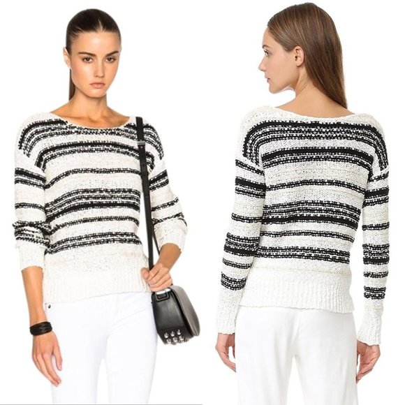 Veronica Beard Sweaters - Veronica Beard Cahuilla Textured Striped Sweater